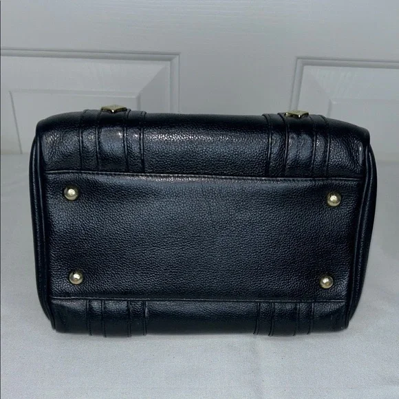 MCM Boston Mini Black Pebble Leather Bag, Matching Wallet Gold Hardware Vintage - Picture 7 of 17